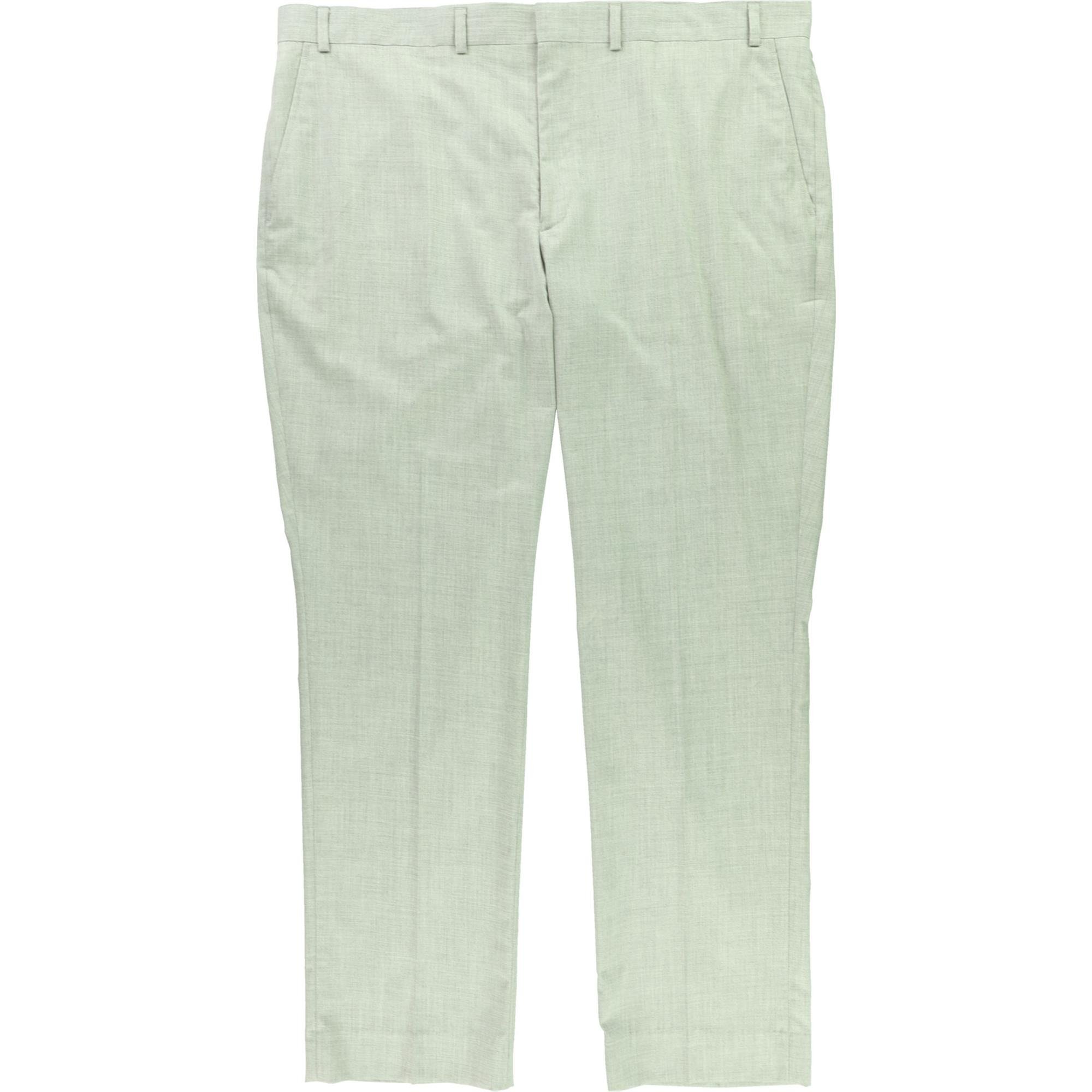 Kenneth Cole Mens Micro-Grid Dress Pants Slacks, Grey, 32W x 32L